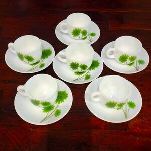 La Opala Cup and Saucer Set. 12 piece Demitasse Set.